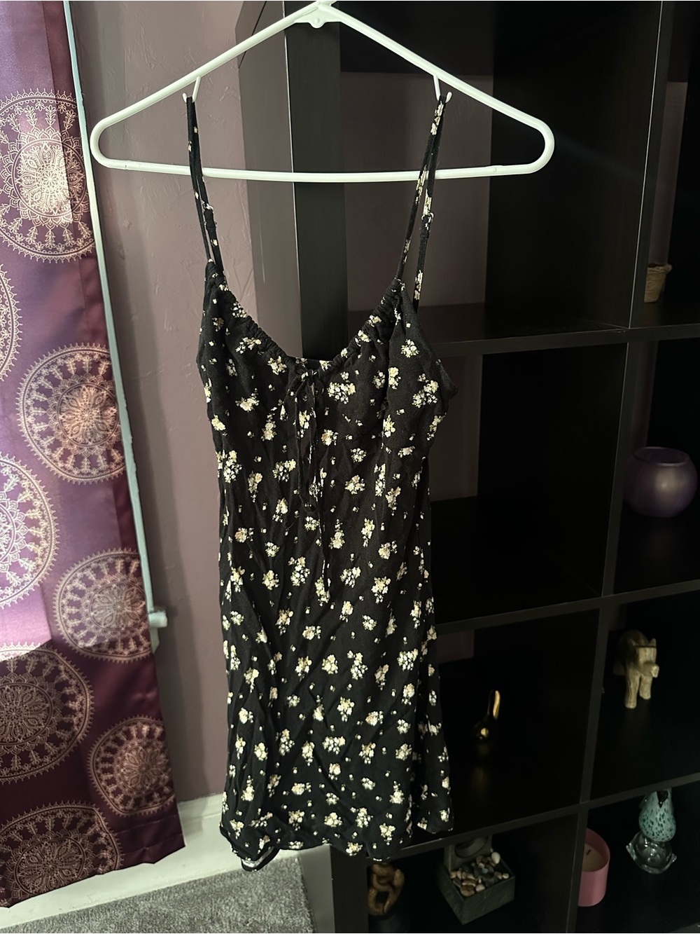 Forever 21 Black Dress with White Floral Pattern